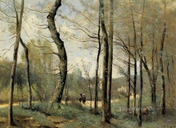 Jean Baptiste Camille Corot Painting - Primeras hojas cerca de Nantes plein air Romanticismo Jean Baptiste Camille Corot